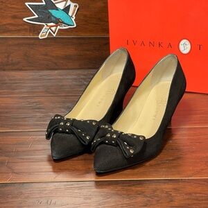 Ivanka Trump Black Heels with Bow Accent